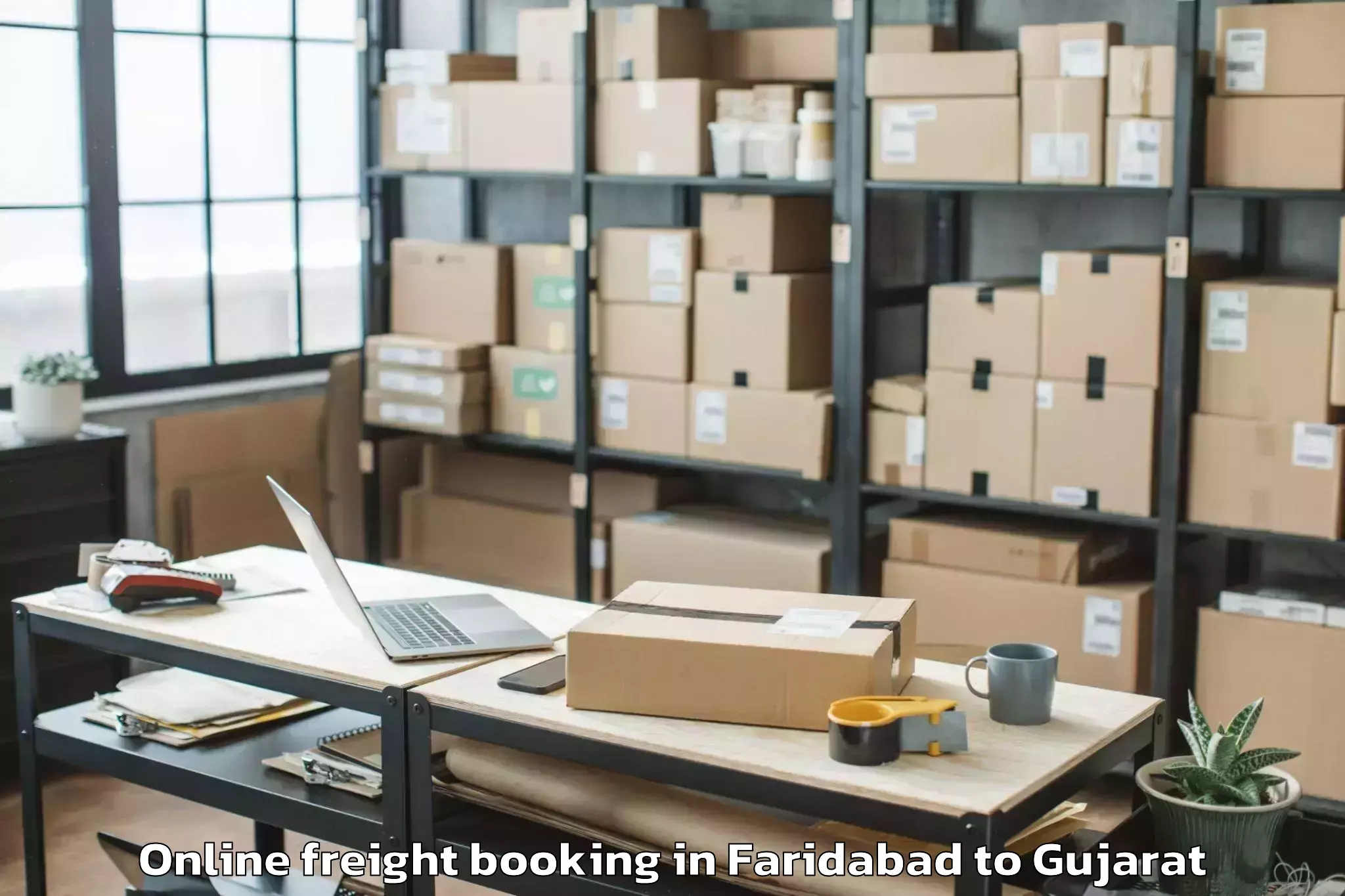 Top Faridabad to Gandhinagar Online Freight Booking Available